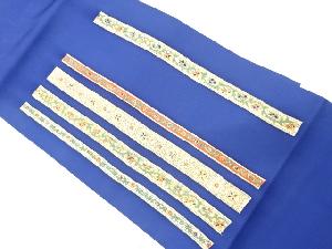 塩瀬　縞に花更紗模様　名古屋帯